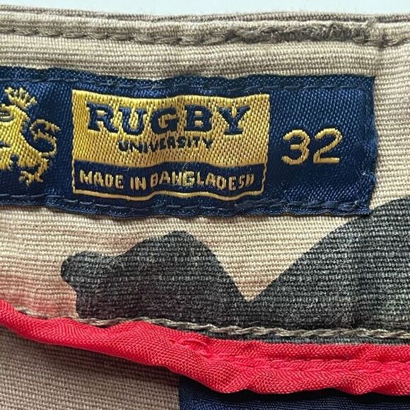 Rugby University Men's Stretch Mid-Rise Cargo Short Khaki Tan Size 32 - Picture 8 of 11